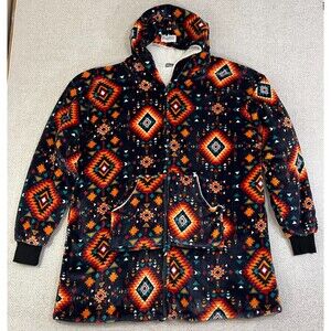 Sherpy Hoodie Women's One Size Full Zip Aztec Pattern Oversized Sherpa Lined